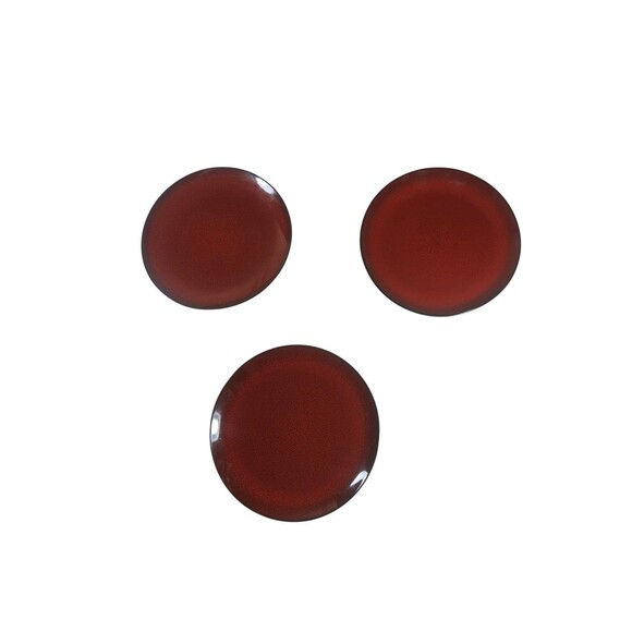 Gibson Designs Soho Lounge Round Burgundy Salad Plate 7 7/8” Set Of 3 - Picture 4 of 7